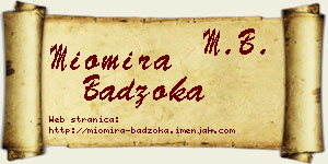 Miomira Badžoka vizit kartica